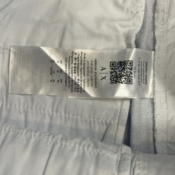 Armani Exchange A|X Men's Size 30 Blue Geometric Print 9" Inseam Chino Shorts - Picture 8 of 8